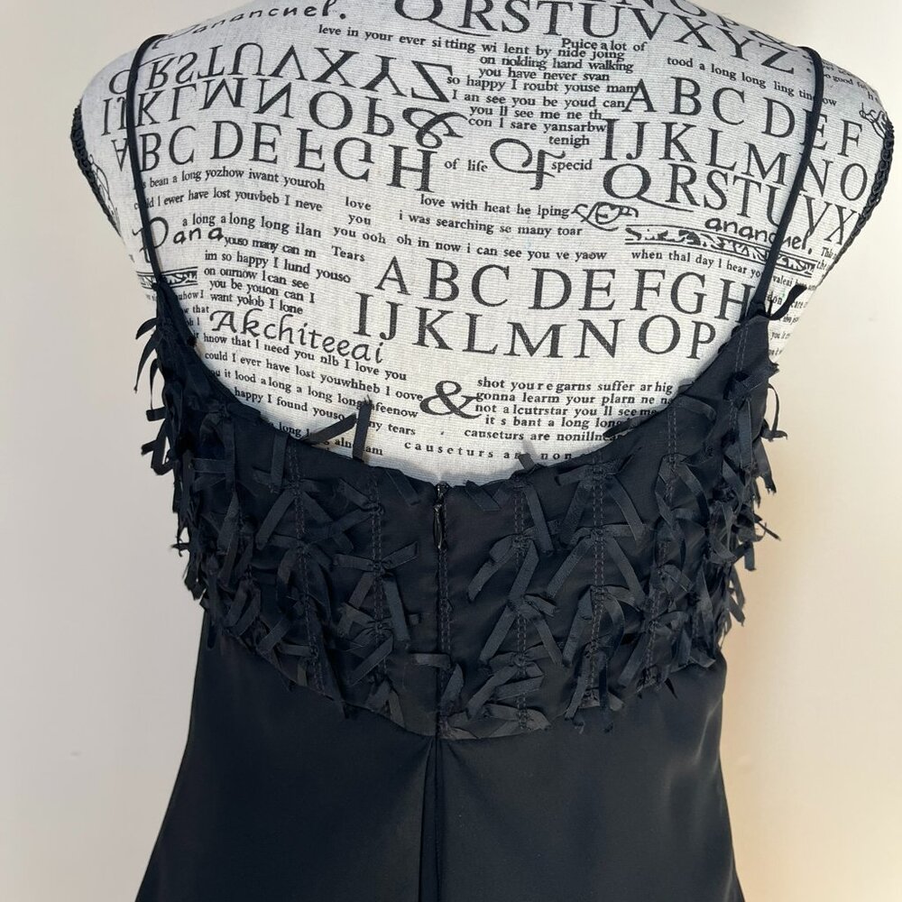 ABS Evening Collection Black Chiffon Cocktail Dress, Size 8 (fits like a 6) - Picture 4 of 10